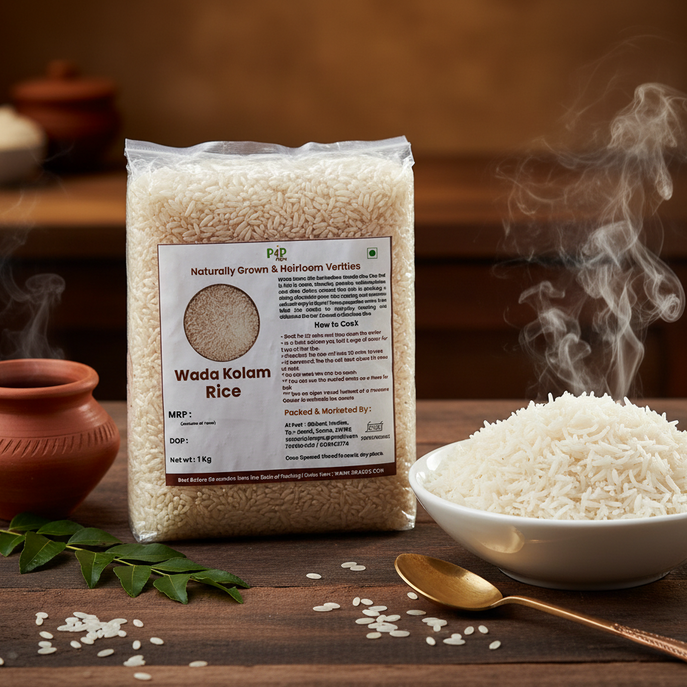 Wada Kolam Rice (Semi Polished) | वाडा कोलम तांदुळ